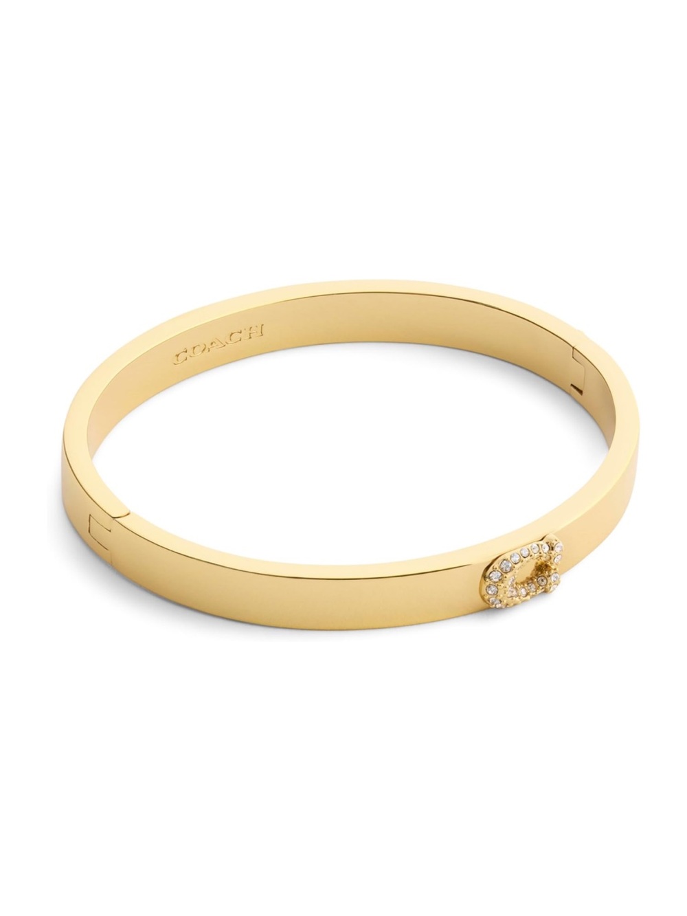 Coach Gold Crystal-Embellished Signature Bangle - New